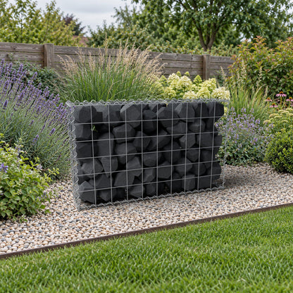 Gabion 100 cm x 60 cm x 20 cm (L x H x D), maskestørrelse 10 cm x 10 cm, spiral