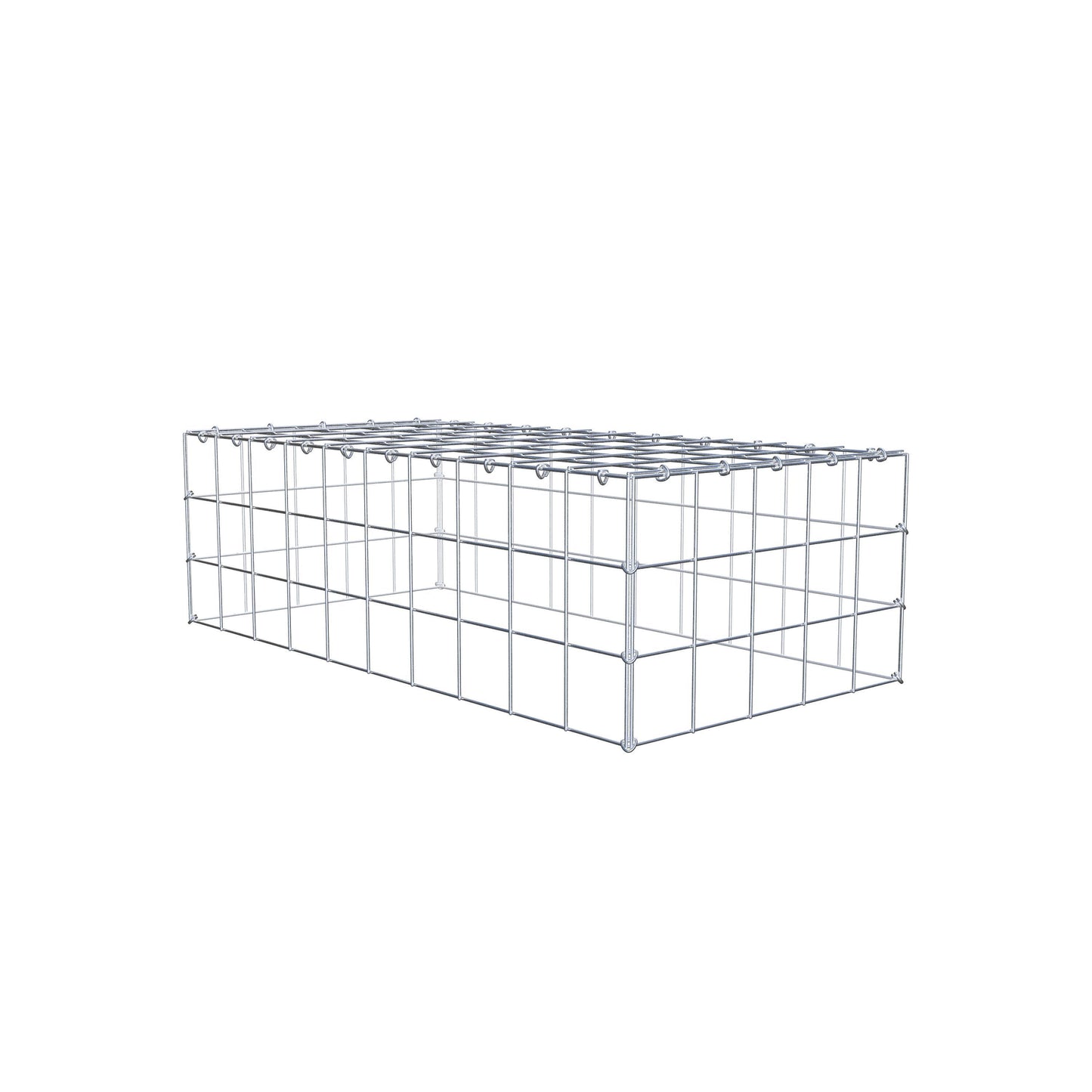 Monteret gabion type 3 100 cm x 30 cm x 50 cm (L x H x D), maskestørrelse 10 cm x 10 cm, C-ring