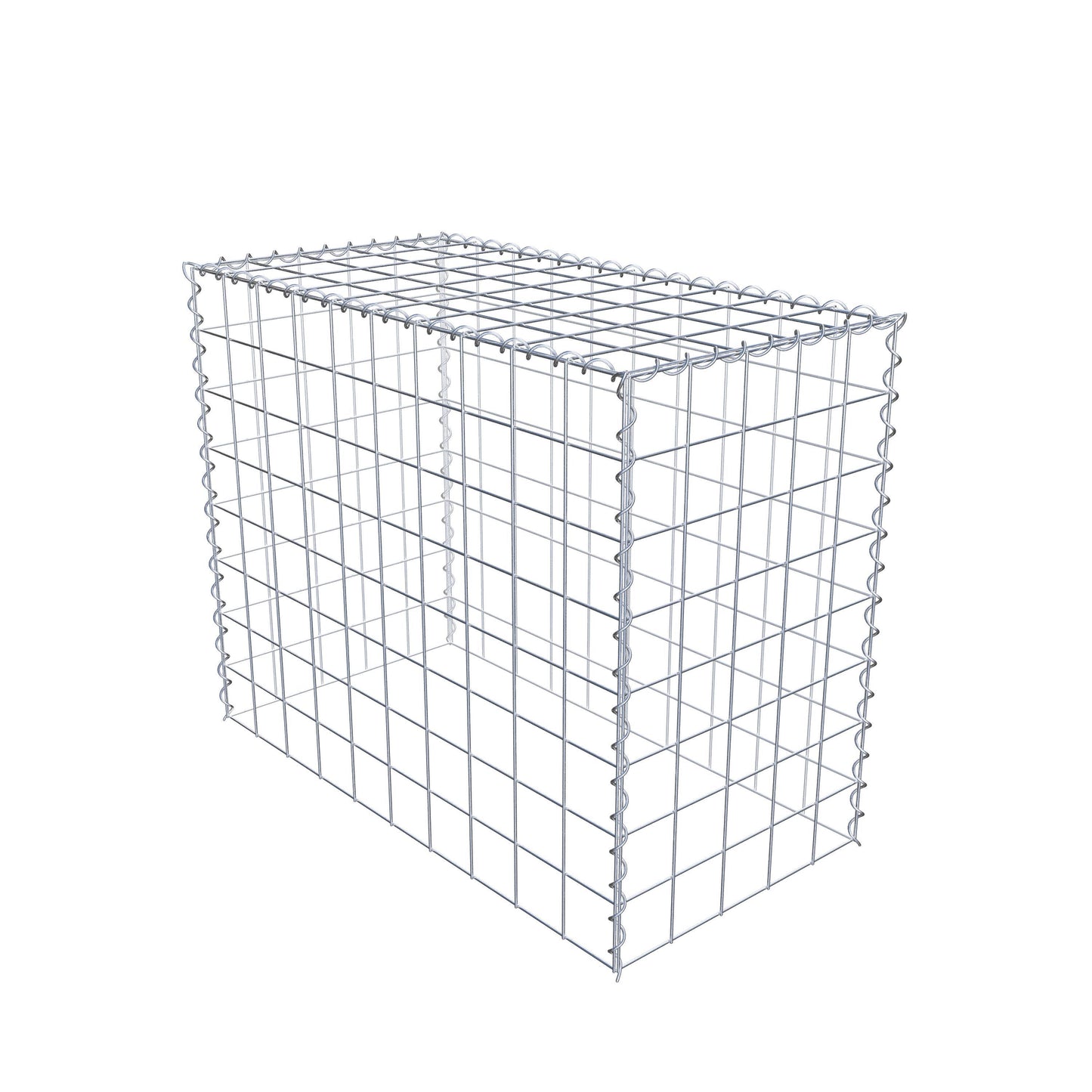 Gabião Tipo 3 100 cm x 80 cm x 50 cm (C x A x P), malhagem 10 cm x 10 cm, espiral