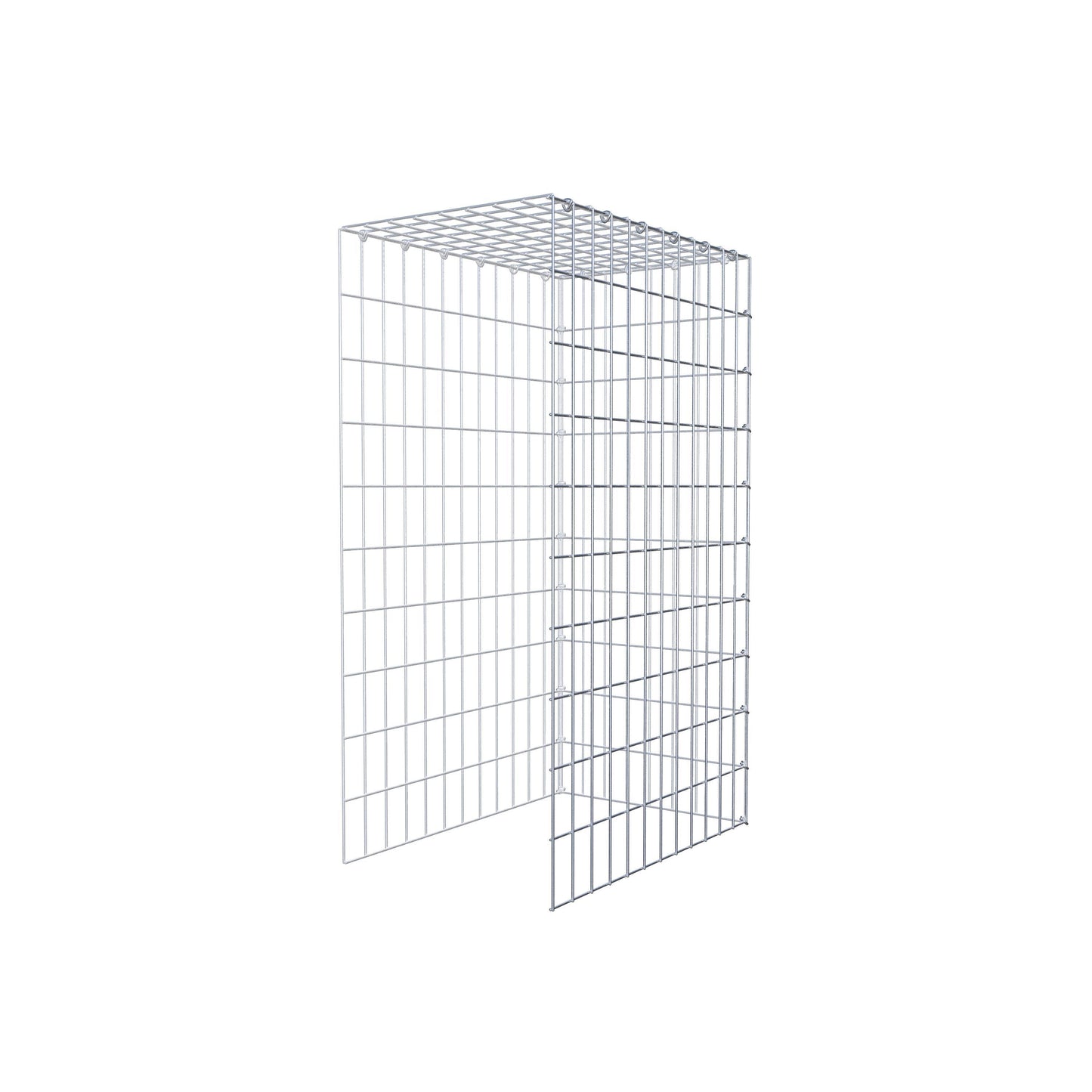 Typ 4 påbyggnadsgabion 100 cm x 60 cm x 40 cm (L x H x D), maskstorlek 5 cm x 10 cm, C-ring