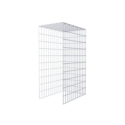 Typ 4 påbyggnadsgabion 100 cm x 60 cm x 40 cm (L x H x D), maskstorlek 5 cm x 10 cm, C-ring