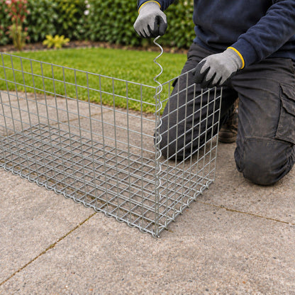 Gabion 100 cm x 50 cm x 40 cm (L x H x D), maskestørrelse 5 cm x 5 cm, spiral