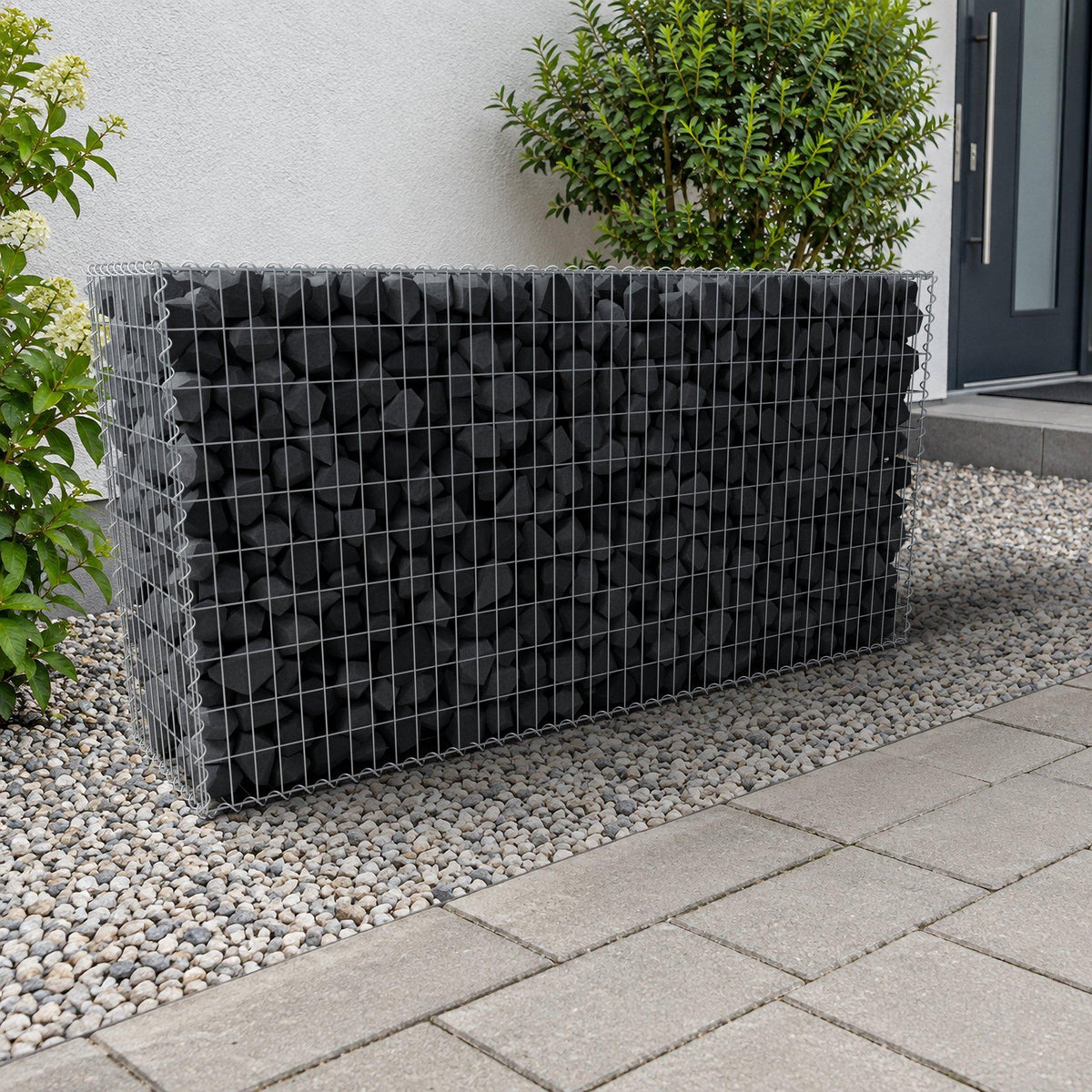 Gabion 200 cm x 100 cm x 50 cm (L x H x D), maskestørrelse 5 cm x 10 cm, spiral