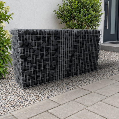 Gabion 200 cm x 100 cm x 50 cm (L x H x D), maskestørrelse 5 cm x 10 cm, spiral