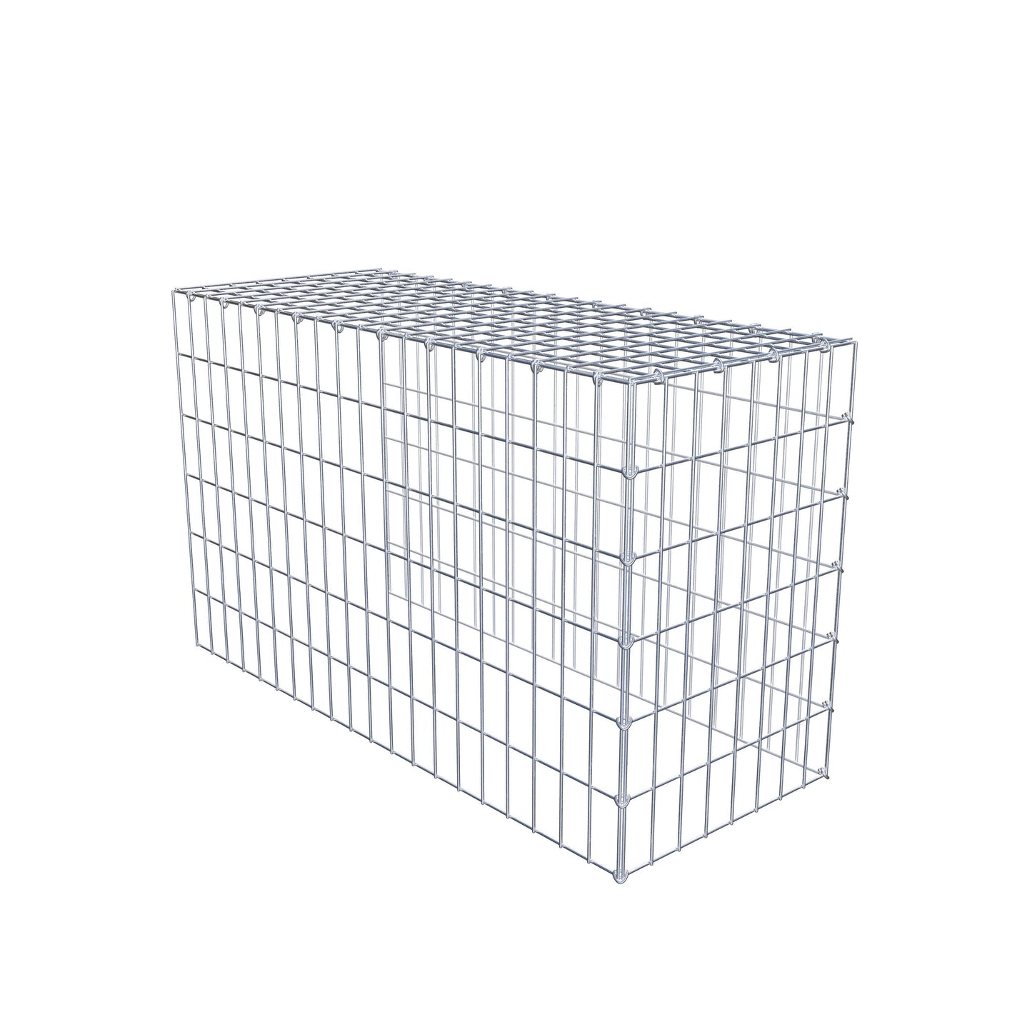 Typ 4 påbyggnadsgabion 100 cm x 60 cm x 40 cm (L x H x D), maskstorlek 5 cm x 10 cm, C-ring