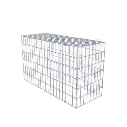Typ 4 påbyggnadsgabion 100 cm x 60 cm x 40 cm (L x H x D), maskstorlek 5 cm x 10 cm, C-ring