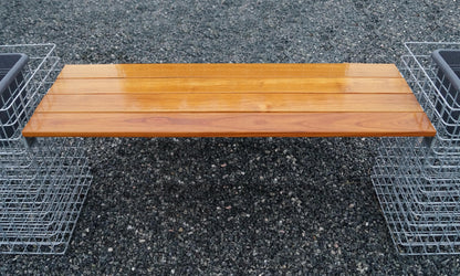 Banc de jardin 2 colonnes à fleurs TEAK MW 5 x 5 cm, galvanisé à chaud
