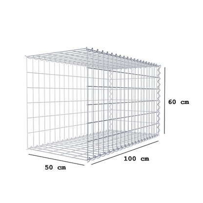Gabião tipo 2 100 cm x 60 cm x 50 cm (C x A x P), malhagem 5 cm x 10 cm, espiral