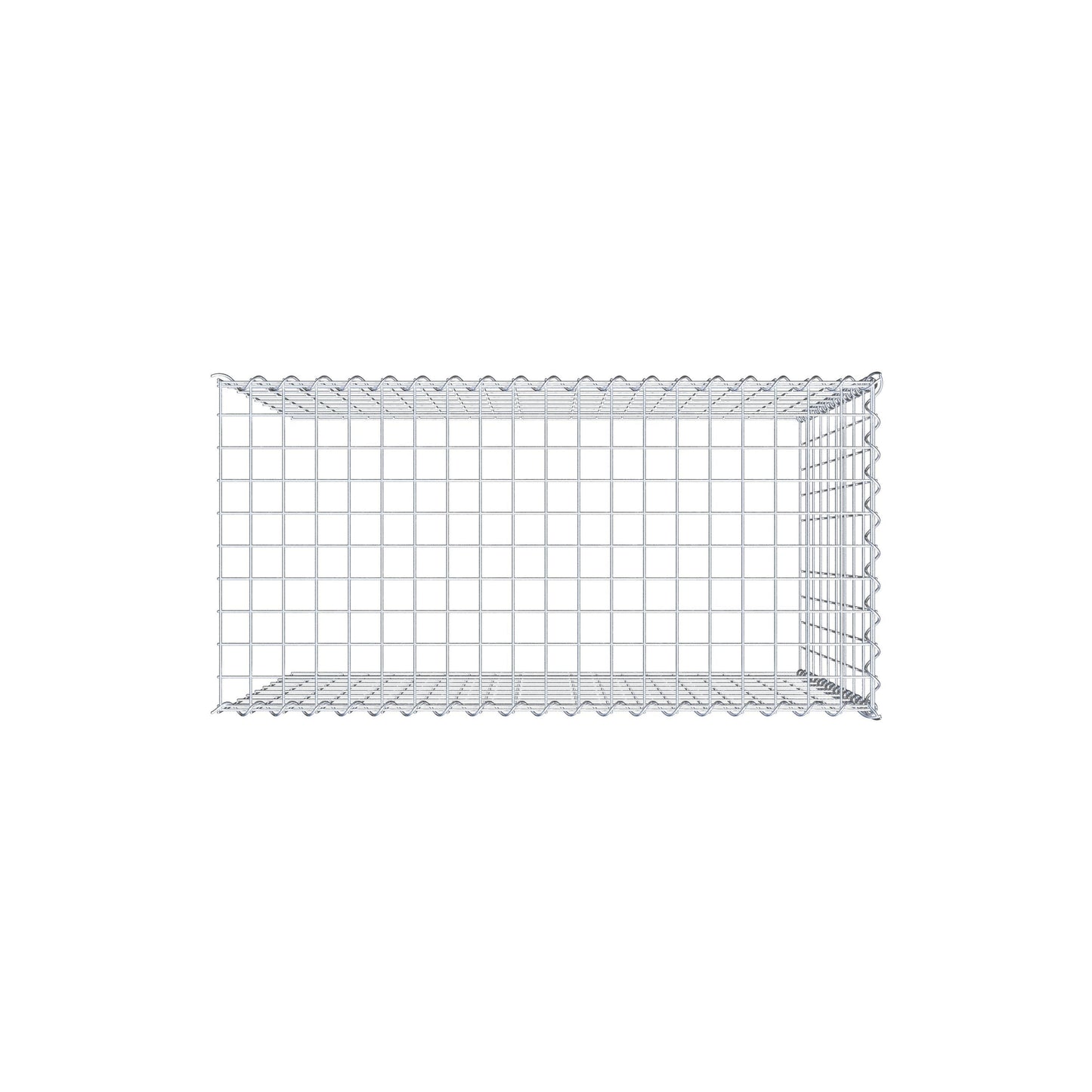 Gabbione aggiuntivo tipo 4 100 cm x 90 cm x 50 cm (L x H x P), maglia 5 cm x 10 cm, spirale