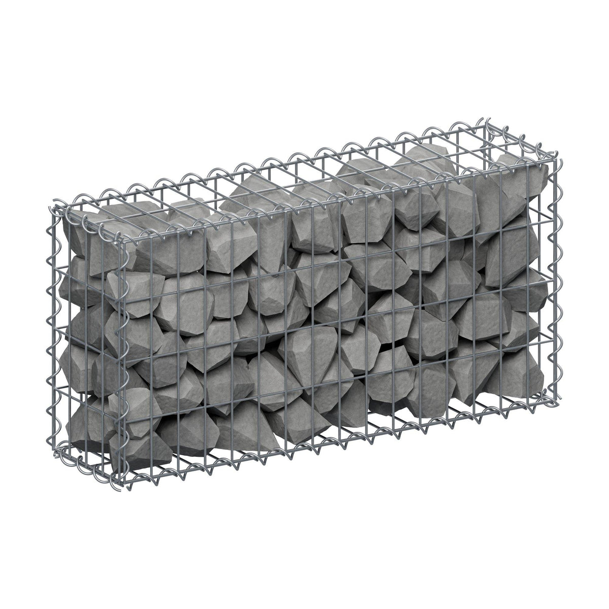Gabion 80 cm x 40 cm x 20 cm (L x H x P), mailles 5 cm x 10 cm, spirale