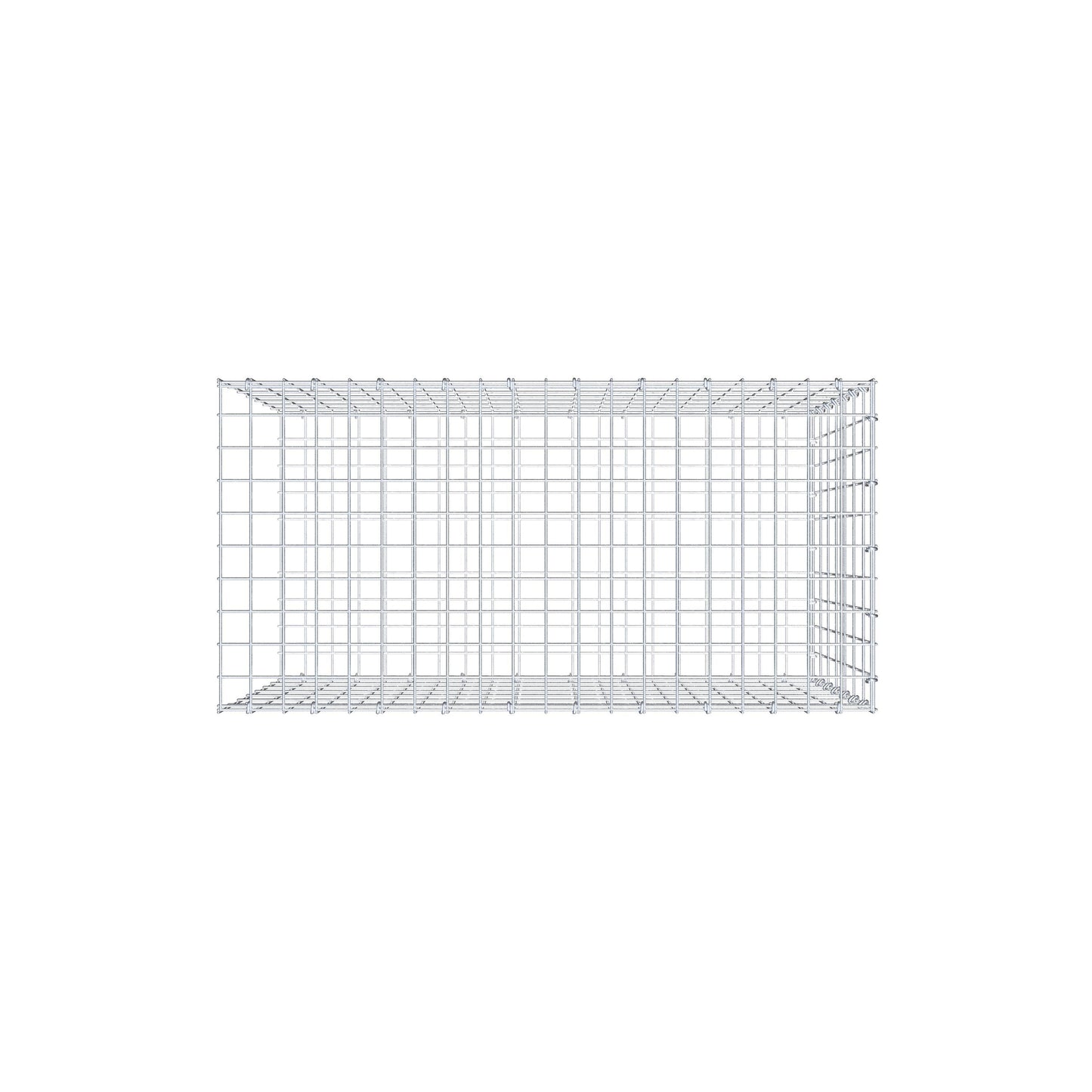Fourche rapportée type 2 100 cm x 70 cm x 50 cm, mailles 5 cm x 10 cm, anneau en C