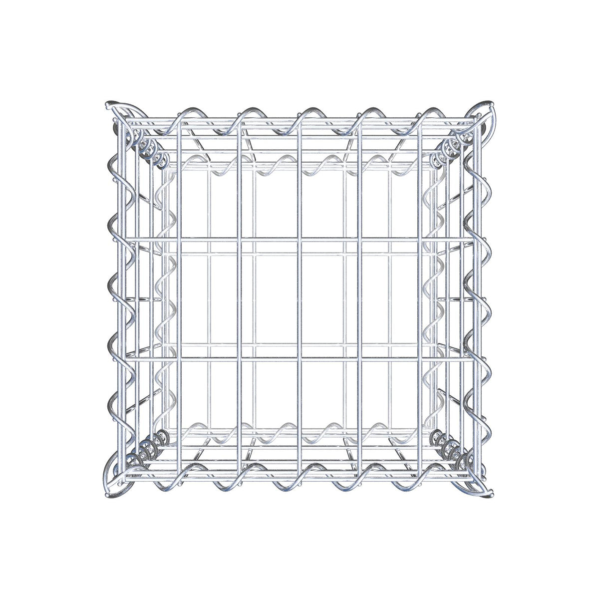 Gabion 30 cm x 30 cm x 30 cm (L x H x D), maskestørrelse 5 cm x 10 cm, spiral