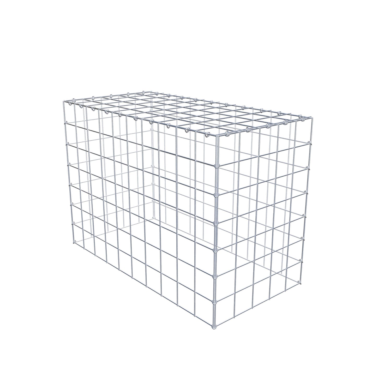 Monteret gabion type 3 100 cm x 70 cm x 50 cm (L x H x D), maskestørrelse 10 cm x 10 cm, C-ring