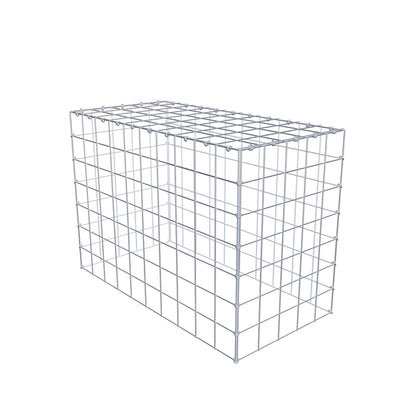 Monteret gabion type 3 100 cm x 70 cm x 50 cm (L x H x D), maskestørrelse 10 cm x 10 cm, C-ring