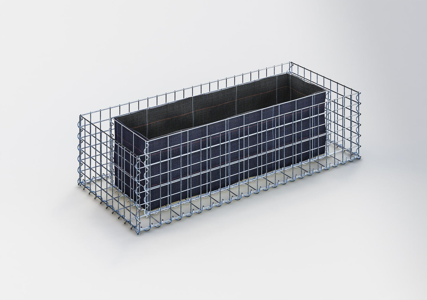 Letto rialzato rettangolare 120 cm x 30 cm x 50 cm (L x H x P), maglia 5 x 5 cm, spessore parete 10 cm