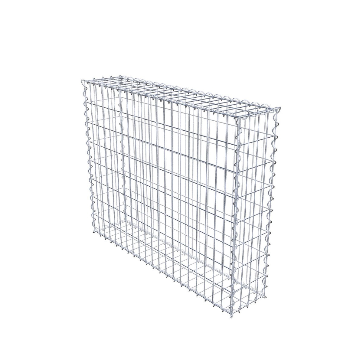 Gabbione 100 cm x 80 cm x 20 cm (L x H x P), maglia 5 cm x 10 cm, spirale