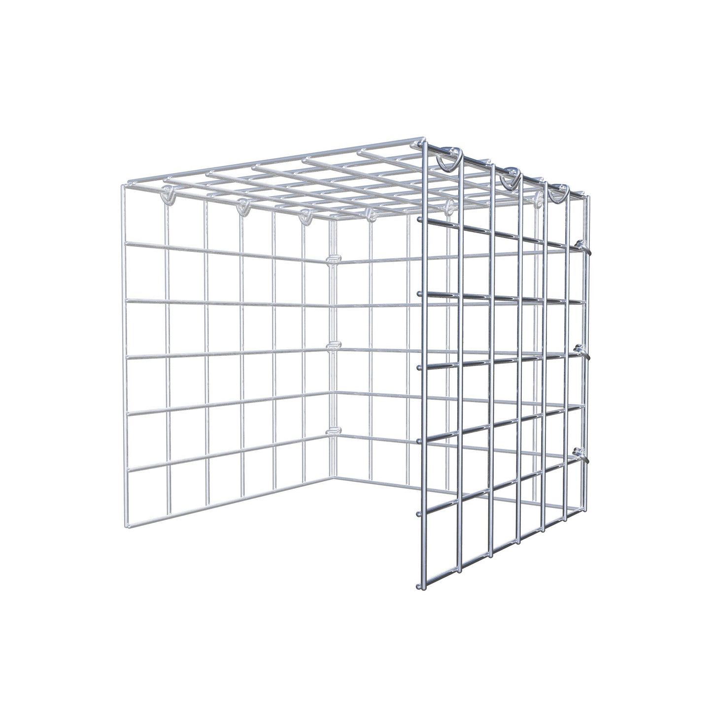 Fourche rapportée type 4 30 cm x 30 cm x 30 cm (L x H x P), maille 5 cm x 5 cm, anneau en C
