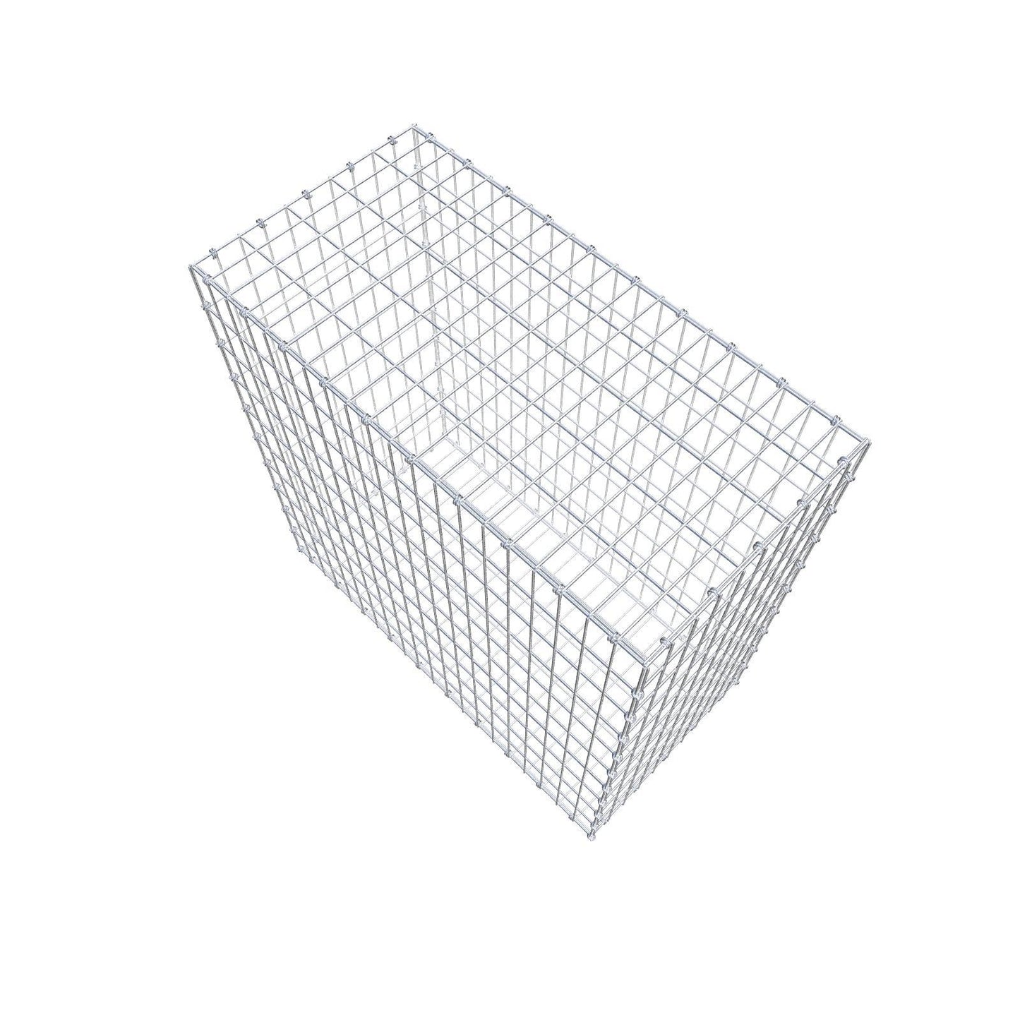 Gabione 100 cm x 100 cm x 50 cm (L x H x T), Maschenweite 5 x 10 cm, Spiralring