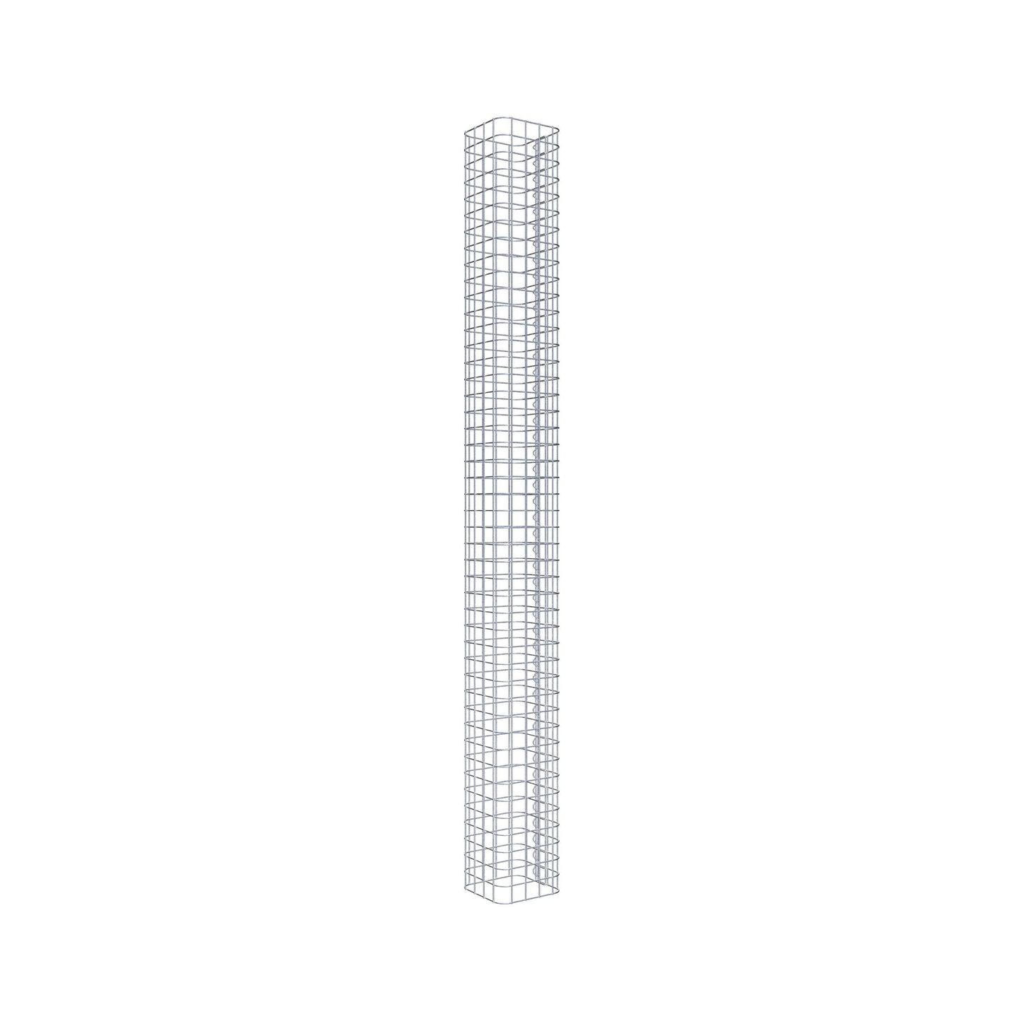 Columna de gaviones, cuadrada 22 cm x 22 cm, 230 cm de altura, MW 5 cm x 5 cm