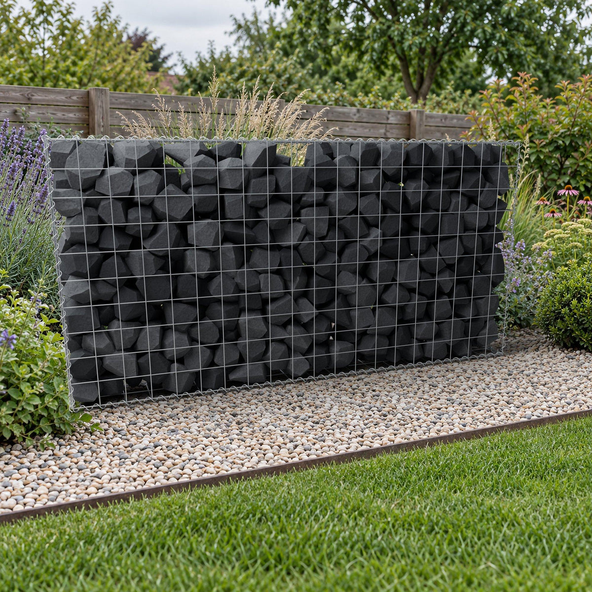 Gabião 200 cm x 100 cm x 20 cm (C x A x P), malhagem 10 cm x 10 cm, espiral