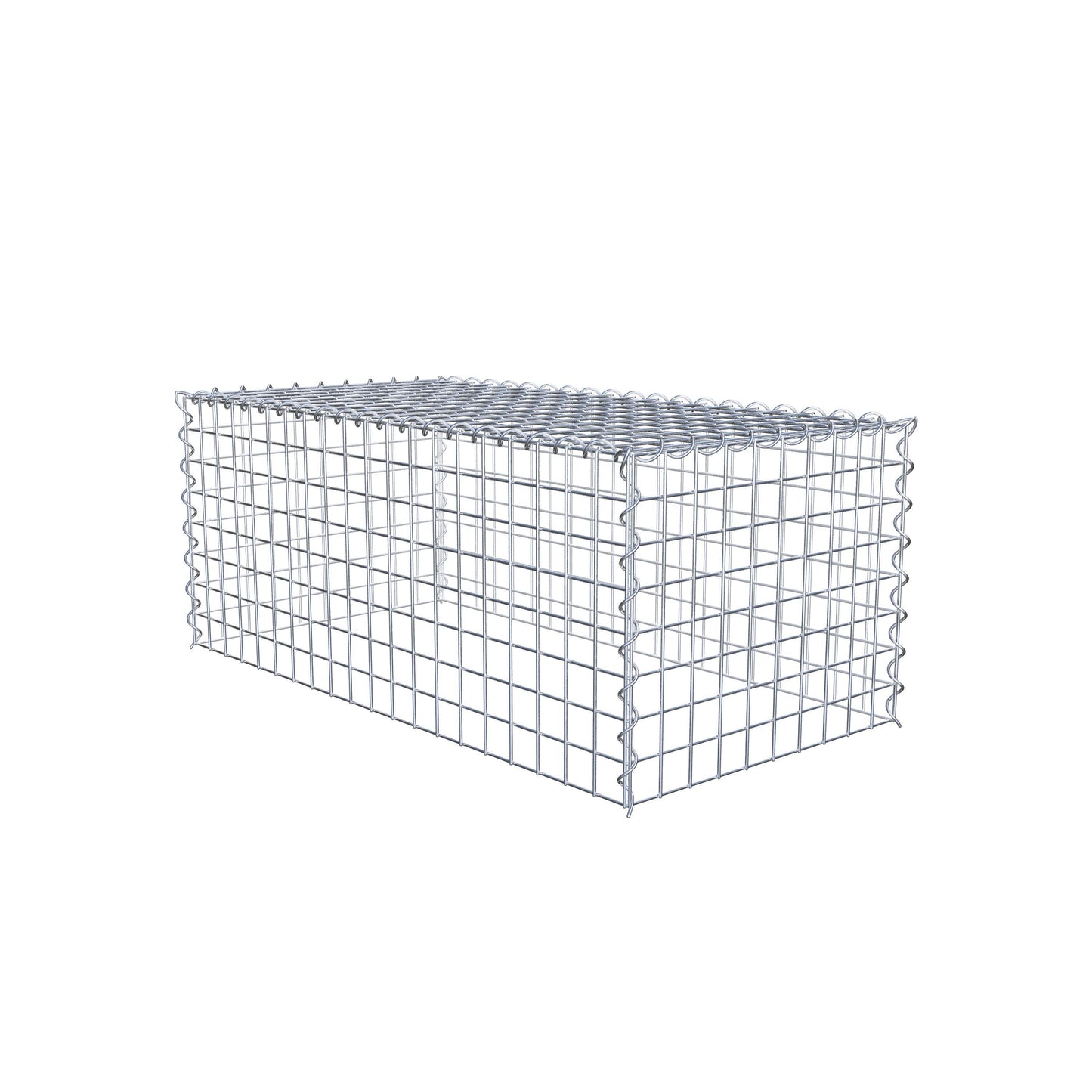 Gabion rapporté type 3 100 cm x 40 cm x 50 cm (L x H x P), mailles 5 cm x 5 cm, spirale
