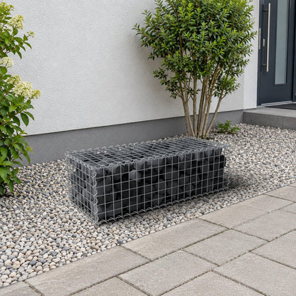 Gabbione 100 cm x 30 cm x 40 cm (L x H x P), maglia 5 cm x 5 cm, spirale