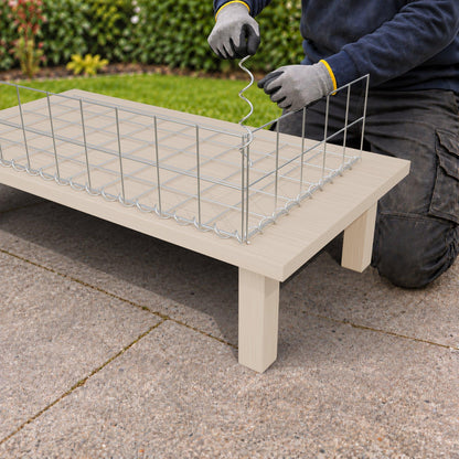 Schanskorf 100 cm x 20 cm x 50 cm (L x H x D), maaswijdte 10 cm x 10 cm, spiraalvormig