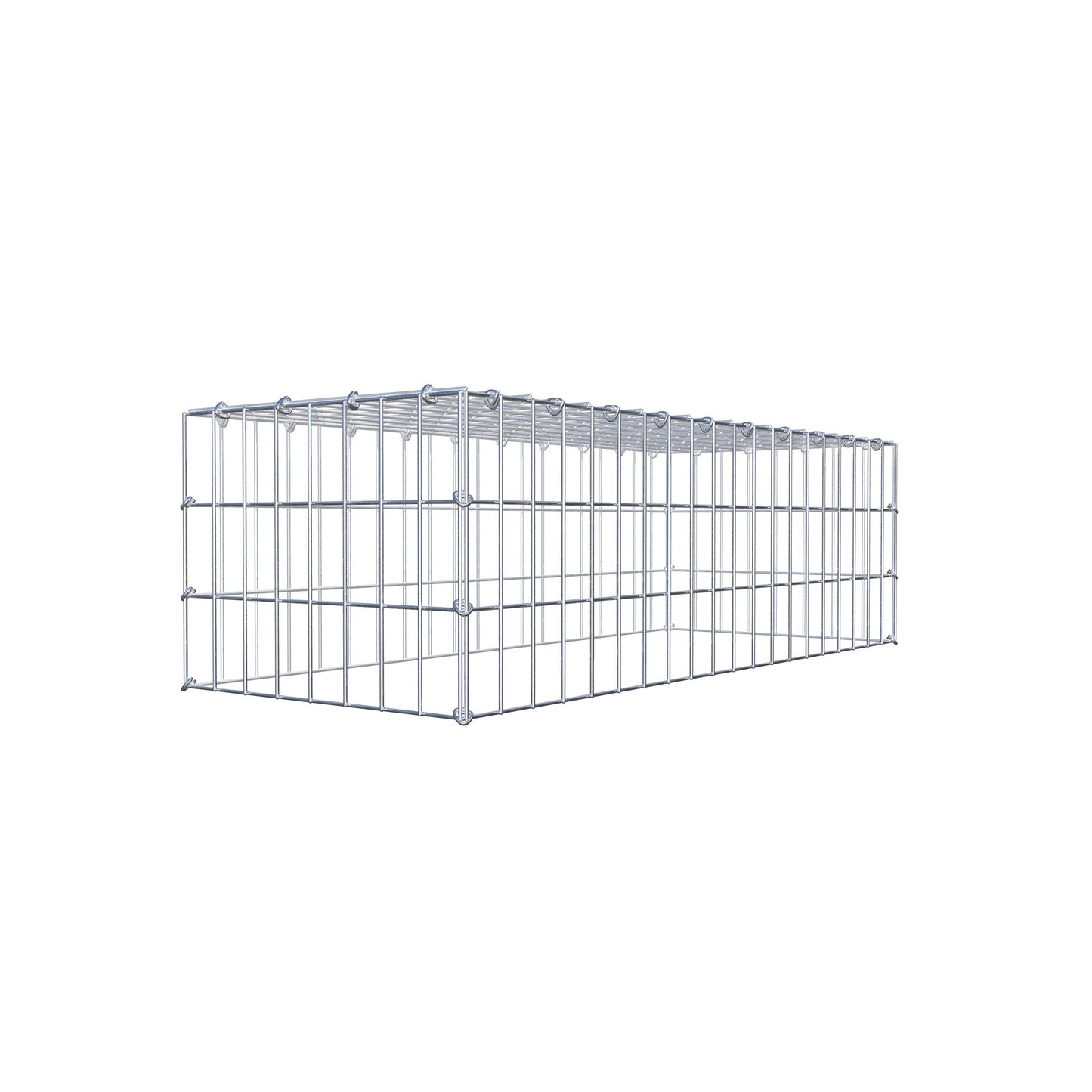 Monteret gabion type 3 100 cm x 30 cm x 40 cm (L x H x D), maskestørrelse 5 cm x 10 cm, C-ring