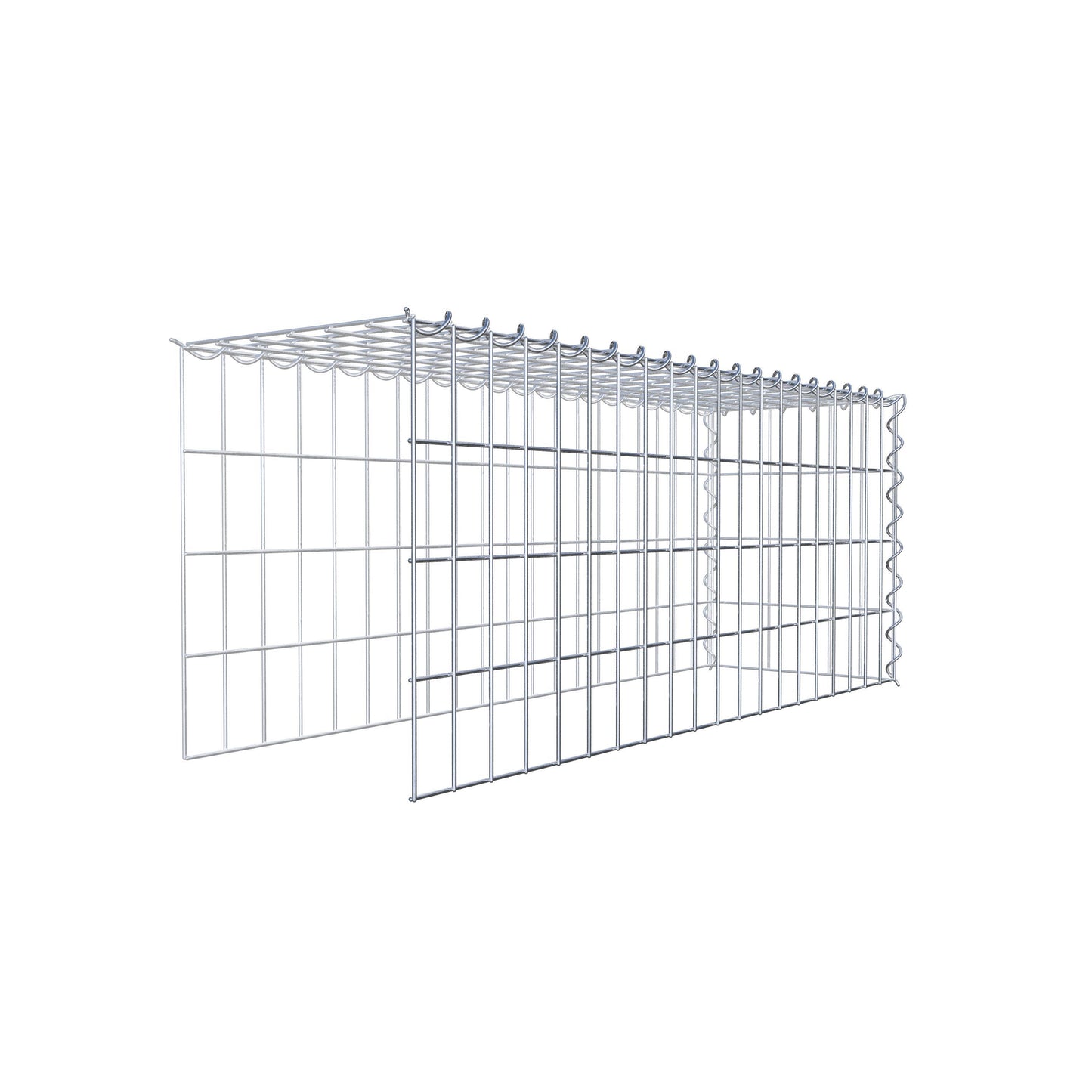 Aangebouwde schanskorf type 4 100 cm x 40 cm x 30 cm (L x H x D), maaswijdte 5 cm x 10 cm, spiraal