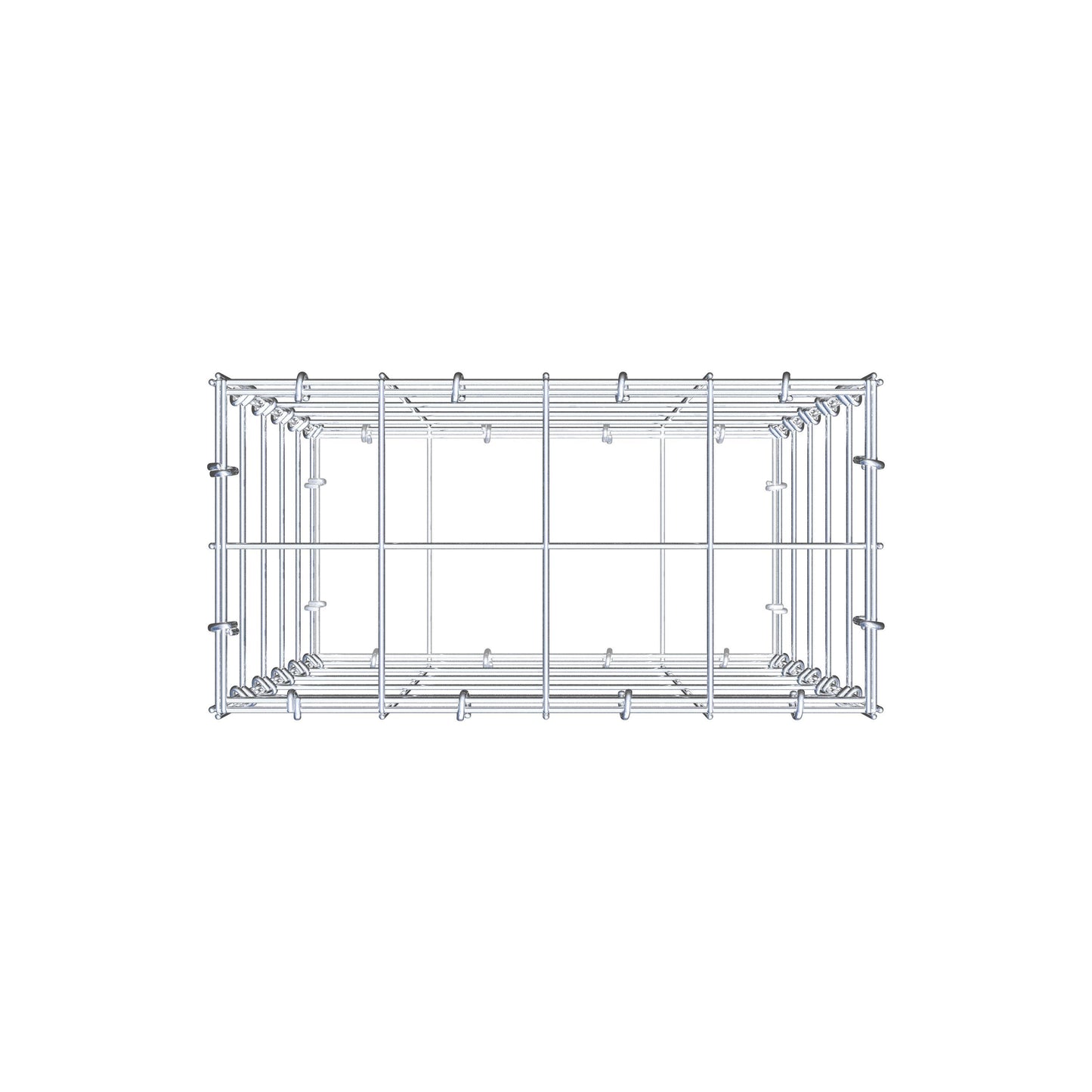 Gabbione 50 cm x 40 cm x 20 cm (L x H x P), maglia 10 cm x 10 cm, anello a C