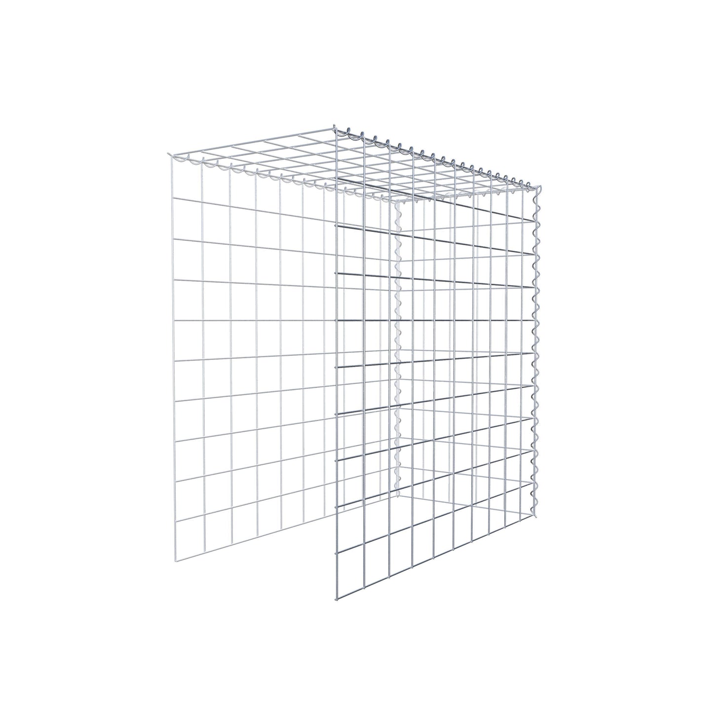 Gabbione aggiuntivo tipo 4 100 cm x 100 cm x 50 cm (L x H x P), dimensione maglia 10 cm x 10 cm, a spirale