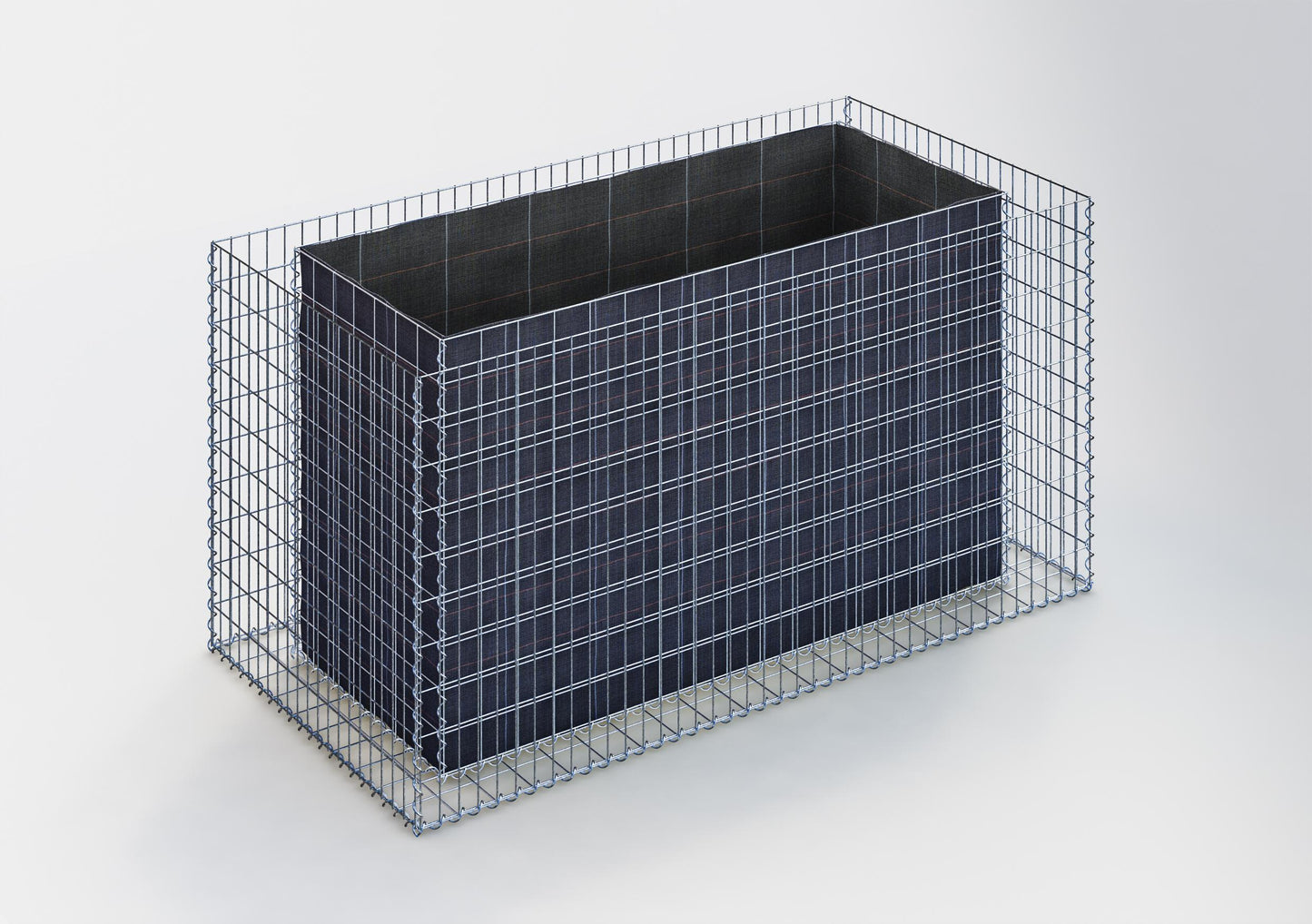 Højbed firkantet 200 cm x 100 cm x 100 cm (L x H x D), maskestørrelse 5 x 10 cm, vægtykkelse 15 cm