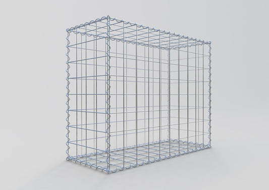 Gabbione 100 cm x 80 cm x 40 cm (L x H x P), maglia 10 cm x 10 cm, spirale