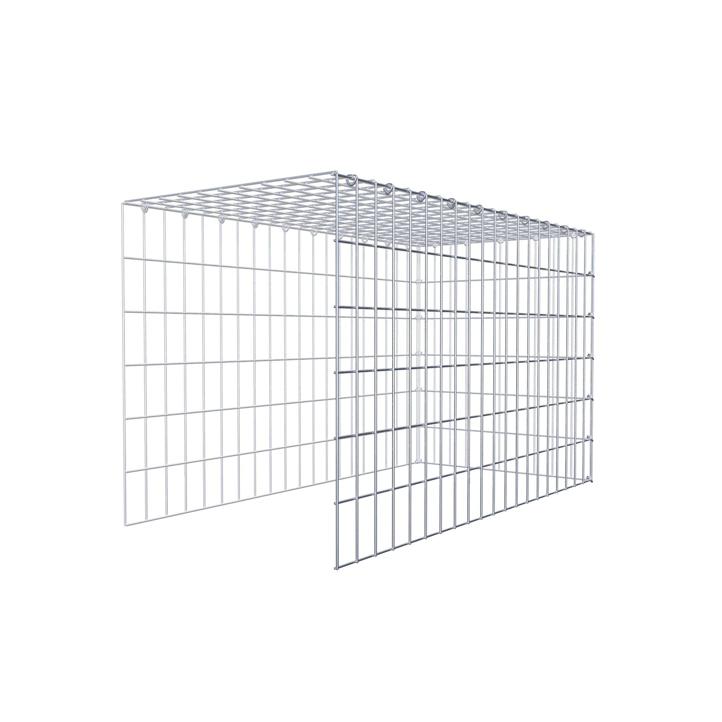 Gabbione aggiuntivo tipo 4 100 cm x 60 cm x 50 cm (L x H x P), maglia 5 cm x 10 cm, anello a C
