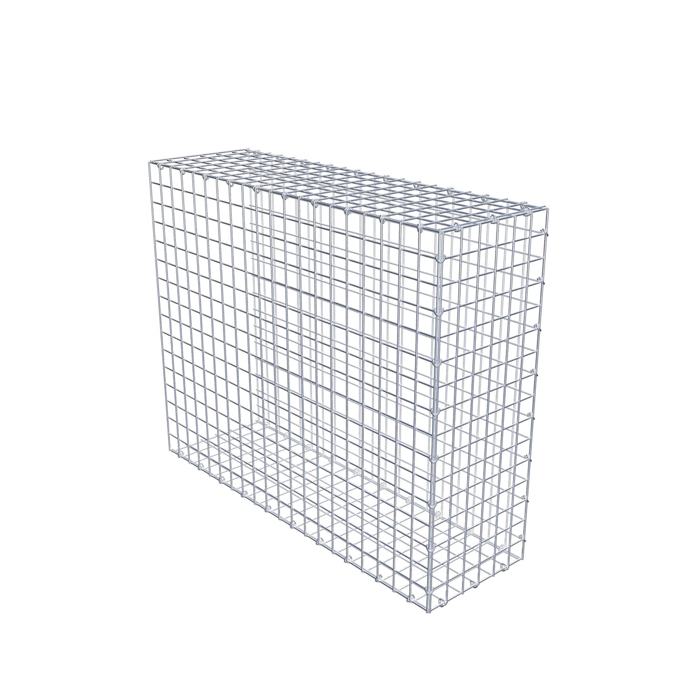 Monteret gabion type 2 100 cm x 80 cm x 30 cm (L x H x D), maskestørrelse 5 cm x 5 cm, C-ring