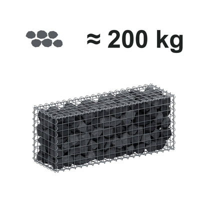 Gabione 100 cm x 40 cm x 30 cm (L x H x T), Maschenweite 5 cm x 5 cm, Spirale