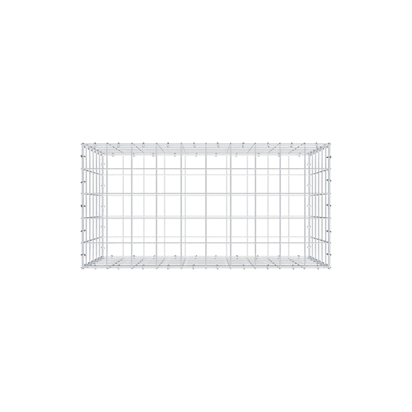 Gabbione 100 cm x 60 cm x 50 cm (L x H x P), maglia 10 cm x 10 cm, anello a C