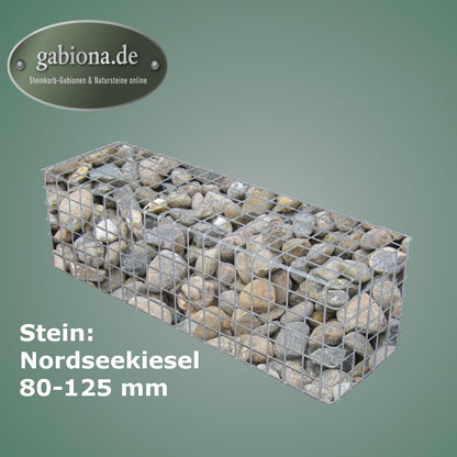 Gabione feuerverzinkt 102 cm x 32 cm x 32 cm, Maschenweite 5 cm x 5 cm, fertig geschweißt