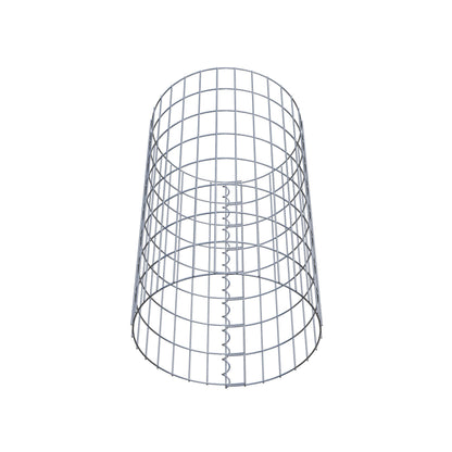 Colonna gabbionata rotonda di 47 cm di diametro, 80 cm di altezza, maglia 5 cm x 10 cm