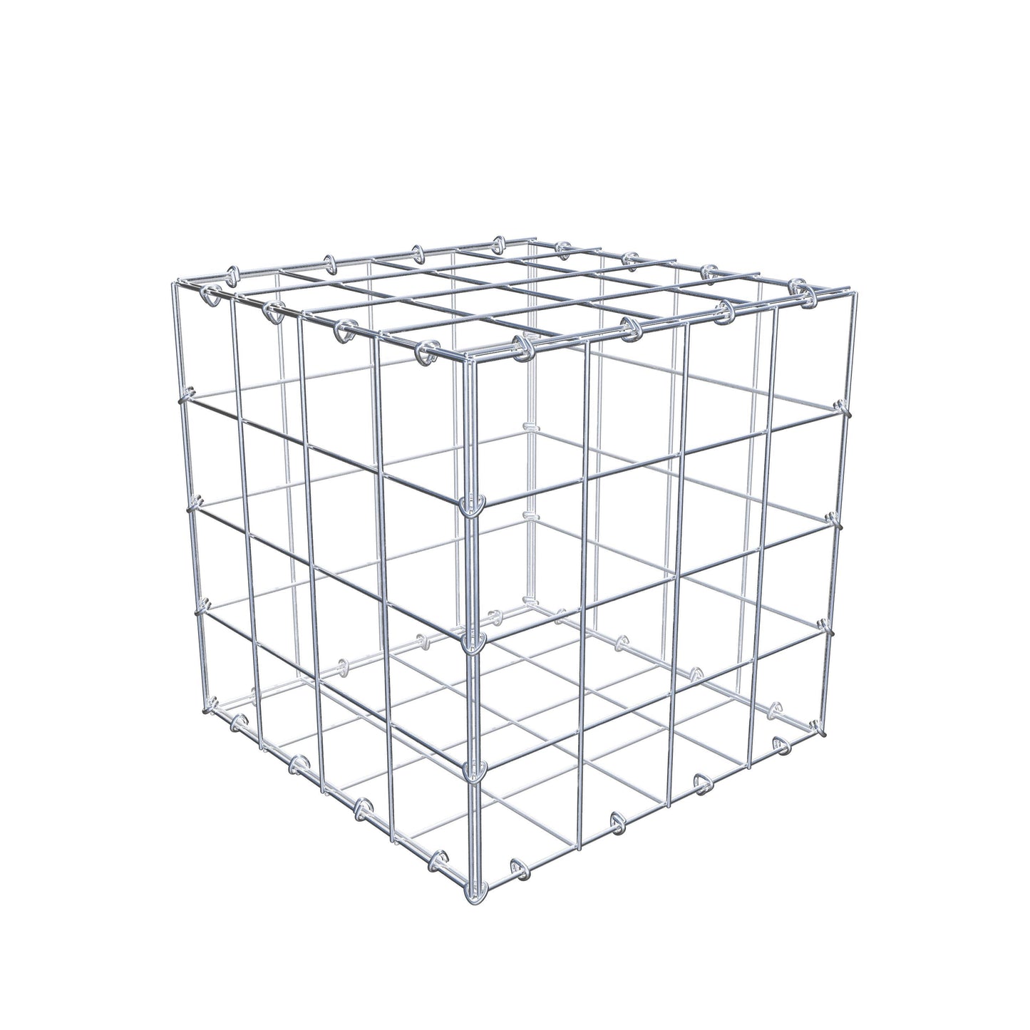 Gabbione 40 cm x 40 cm x 40 cm (L x H x P), maglia 10 cm x 10 cm, anello a C