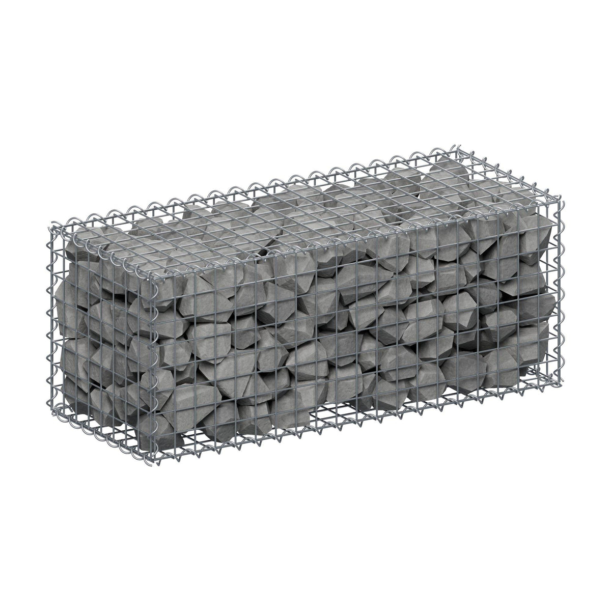 Gabbione 100 cm x 40 cm x 40 cm (L x H x P), maglia 5 cm x 5 cm, spirale