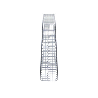 Rektangulär varmförzinkad gabionpelare, 32 cm x 32 cm, 200 cm hög, MW 5 cm x 5 cm