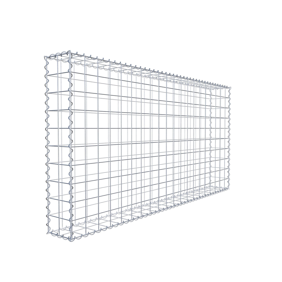 Gabião 200 cm x 100 cm x 20 cm (C x A x P), malhagem 10 cm x 10 cm, espiral
