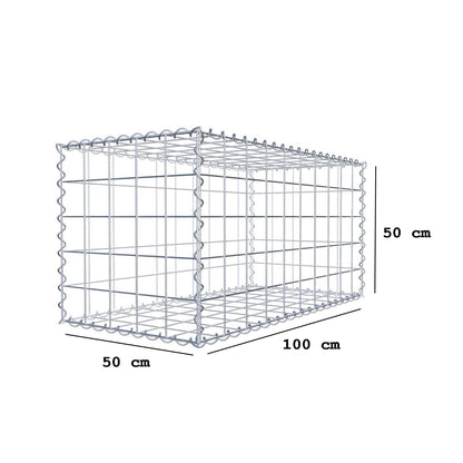 Gabião 100 cm x 50 cm x 50 cm (C x A x P), malhagem 10 cm x 10 cm, espiral