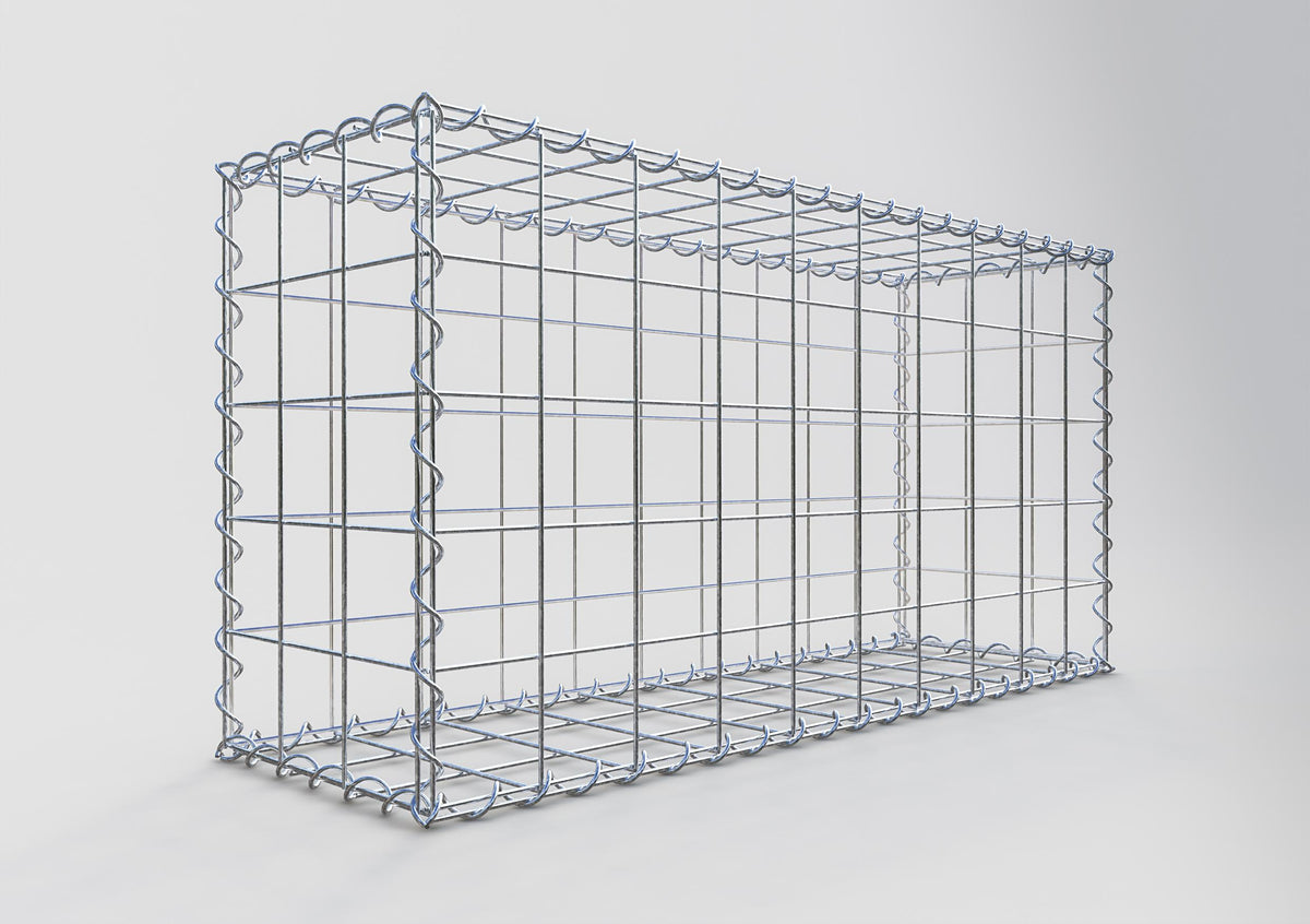 Gabione 100 cm x 50 cm x 30 cm (L x H x T), Maschenweite 10 cm x 10 cm, Spirale