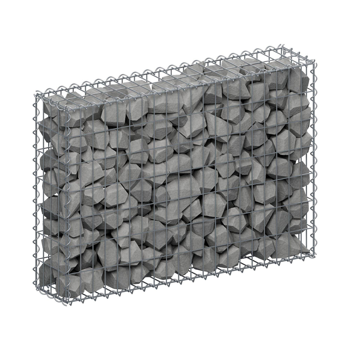 Gabião 100 cm x 70 cm x 20 cm (C x A x P), malhagem 5 cm x 10 cm, espiral