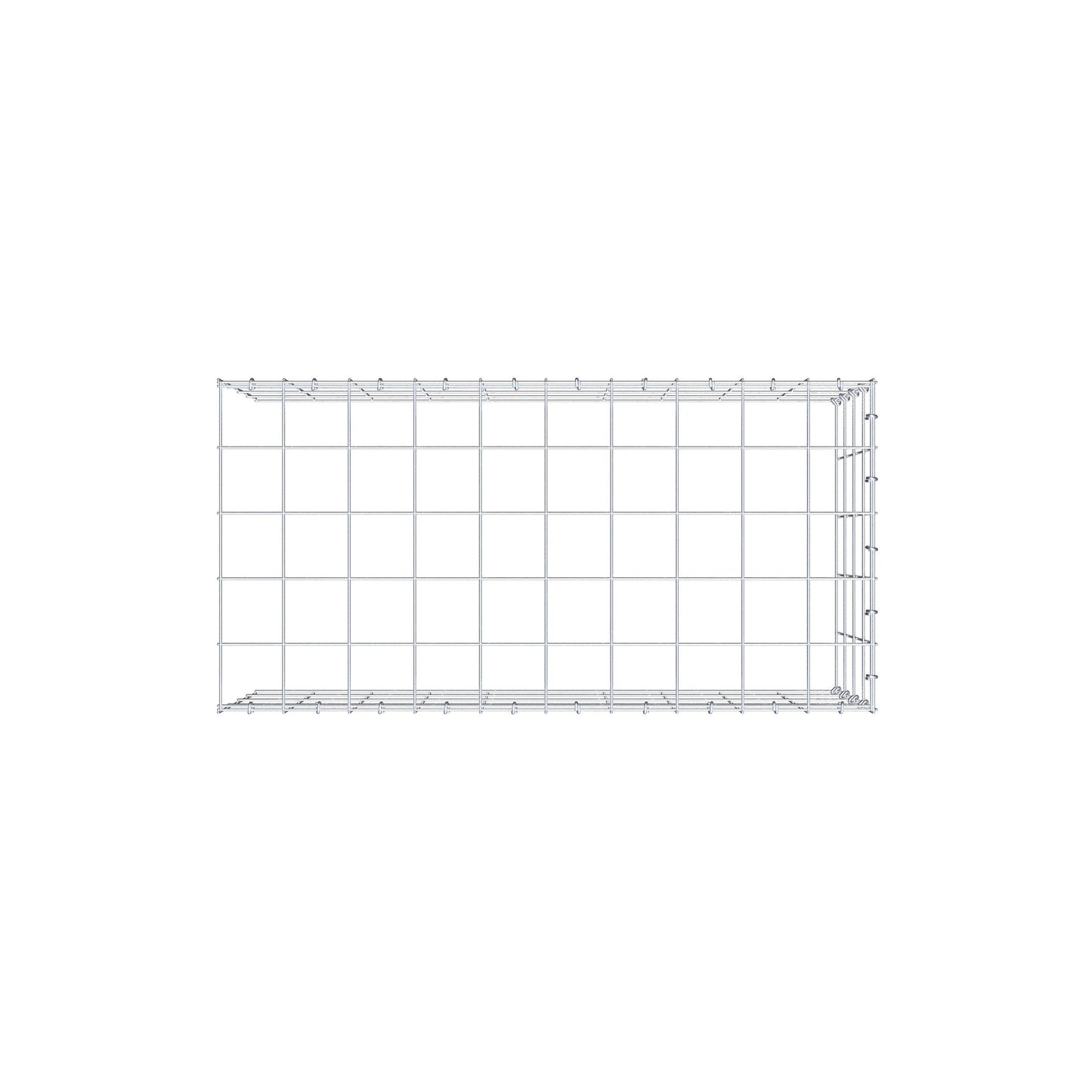Gabbione aggiuntivo tipo 4 100 cm x 40 cm x 50 cm (L x H x P), maglia 10 cm x 10 cm, anello a C