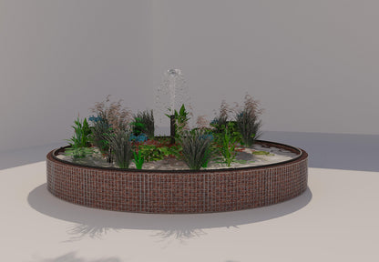 Gabion raised pond round, outer diameter 442 cm, height 50 cm, mesh size 5 x 5 cm, wall thickness 15 cm