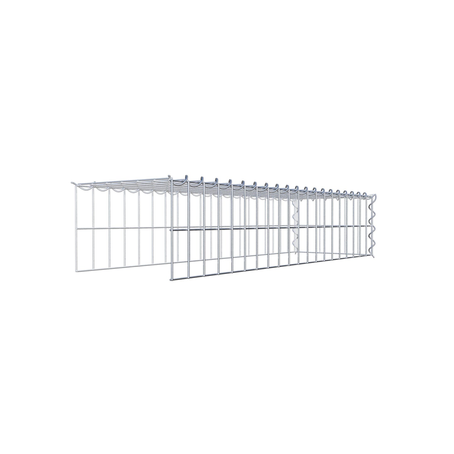 Gabion rapporté type 4 100 cm x 20 cm x 30 cm (L x H x P), mailles 5 cm x 10 cm, spirale