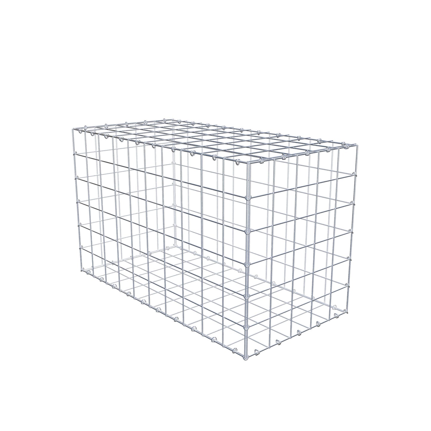 Gabbione 100 cm x 60 cm x 50 cm (L x H x P), maglia 10 cm x 10 cm, anello a C